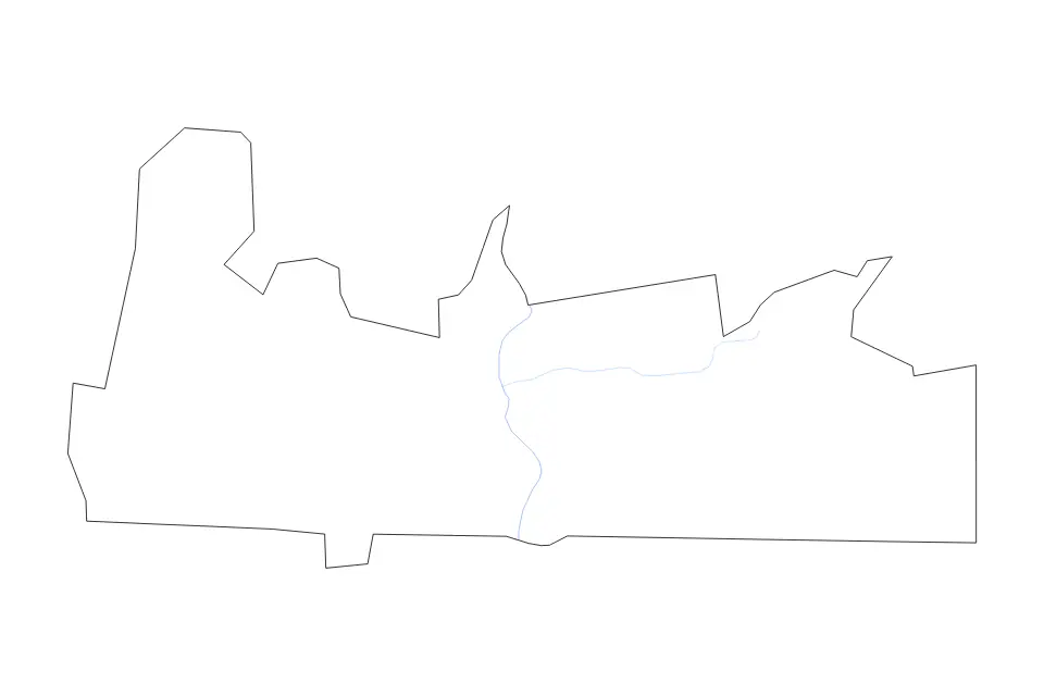 Carte de Hampden, Massachusetts de type contour et rivières pour Amérique du Nord, montrant contour et rivières avec des limites nettes.