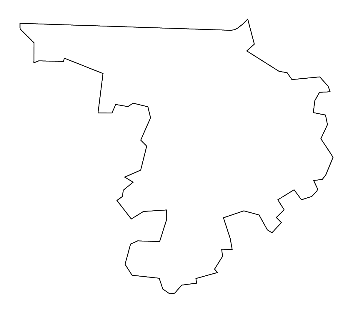 Mapa de contorno de Middlesex, Massachusetts con ríos.