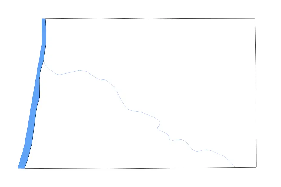 Outline map of Allegan County, Michigan with subdivision borders and major lakes and rivers.