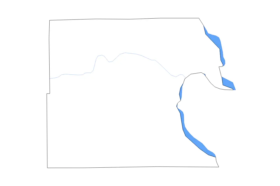 Mapa de Alpena, Michigan de tipo contorno, lagos y ríos para América del Norte, con contorno, lagos y ríos con elementos de agua como Lake Huron.