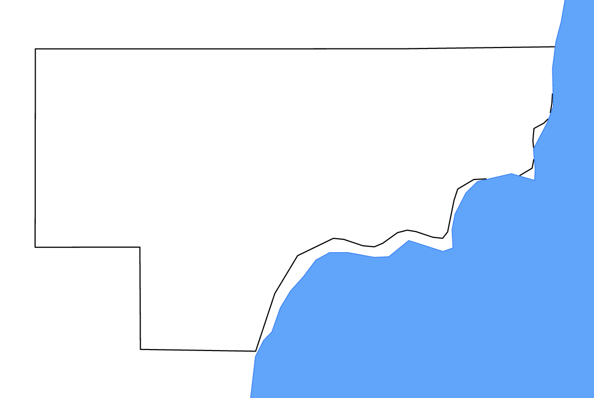 Carte de contour de Arenac, Michigan avec lacs.