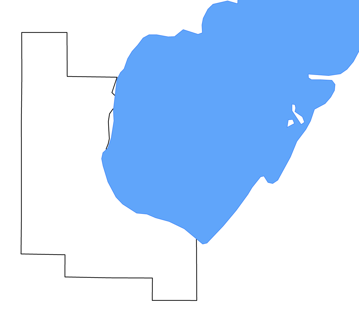 Carte de contour de Bay, Michigan avec lacs et rivières.