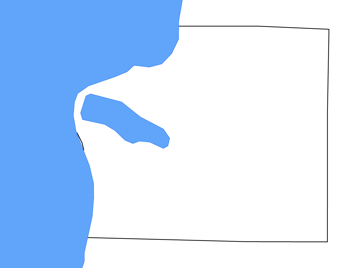 Mapa de contorno de Benzie, Michigan con lagos.