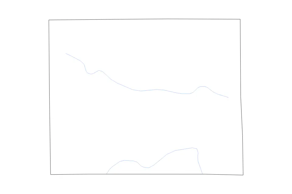 Carte de Calhoun, Michigan de type contour et rivières pour Amérique du Nord, montrant contour et rivières avec des limites nettes.