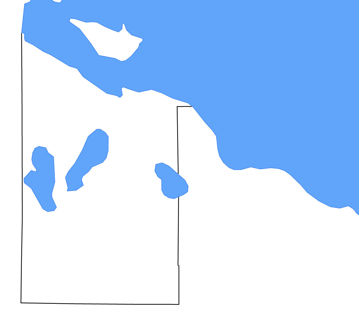 Mapa de contorno de Cheboygan, Michigan con lagos y ríos.