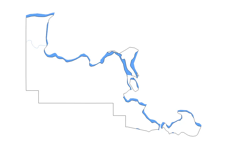Carte de Chippewa, Michigan de type contour, lacs et rivières pour Amérique du Nord, montrant contour, lacs et rivières avec des éléments hydrographiques comme Lake Huron et Lake Superior.