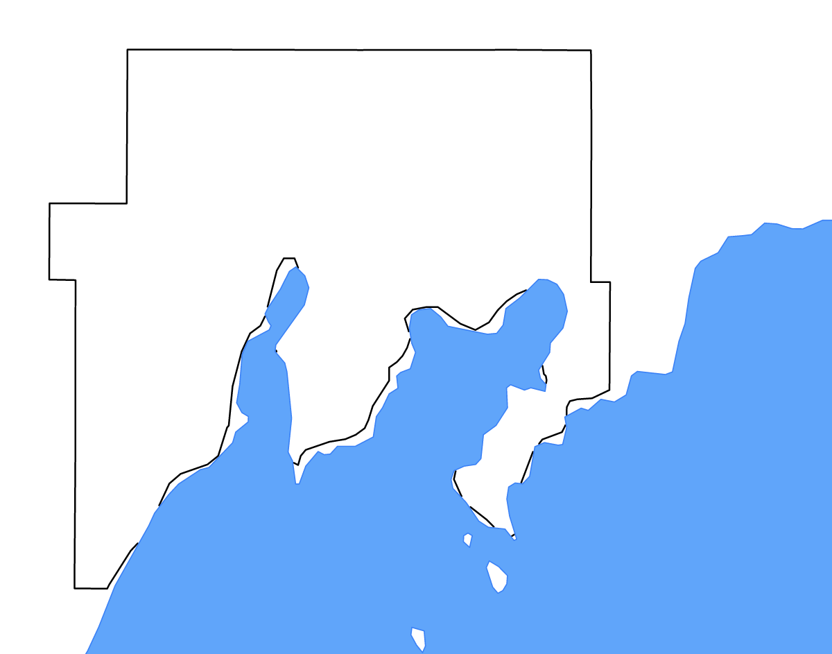 Mapa de contorno de Delta, Michigan con lagos y ríos.