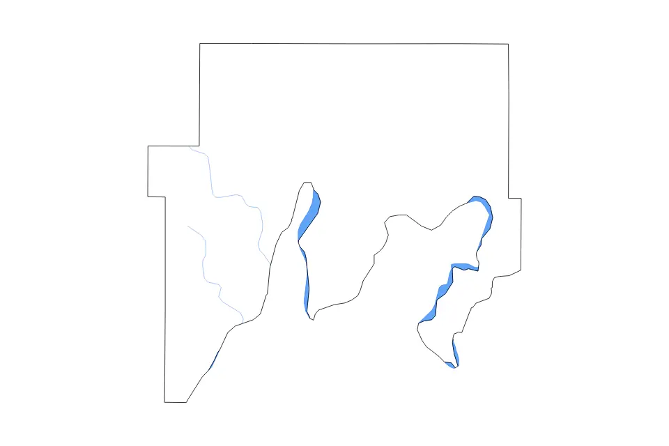 Carte de Delta, Michigan de type contour, lacs et rivières pour Amérique du Nord, montrant contour, lacs et rivières avec des éléments hydrographiques comme Lake Michigan.