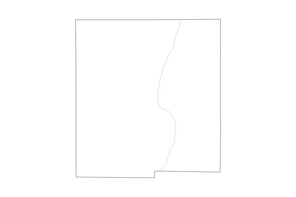 Outline map of Gladwin County, Michigan with subdivision borders and rivers.