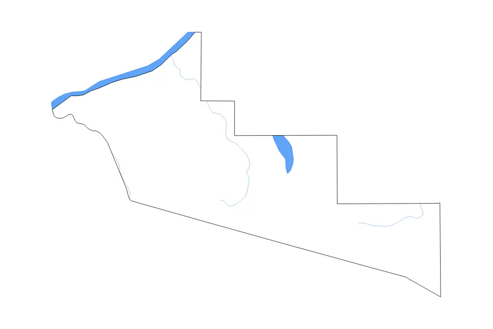 Mapa de Gogebic, Michigan de tipo contorno, lagos y ríos para América del Norte, con contorno, lagos y ríos con elementos de agua como Lake Superior y Lake Gogebic.