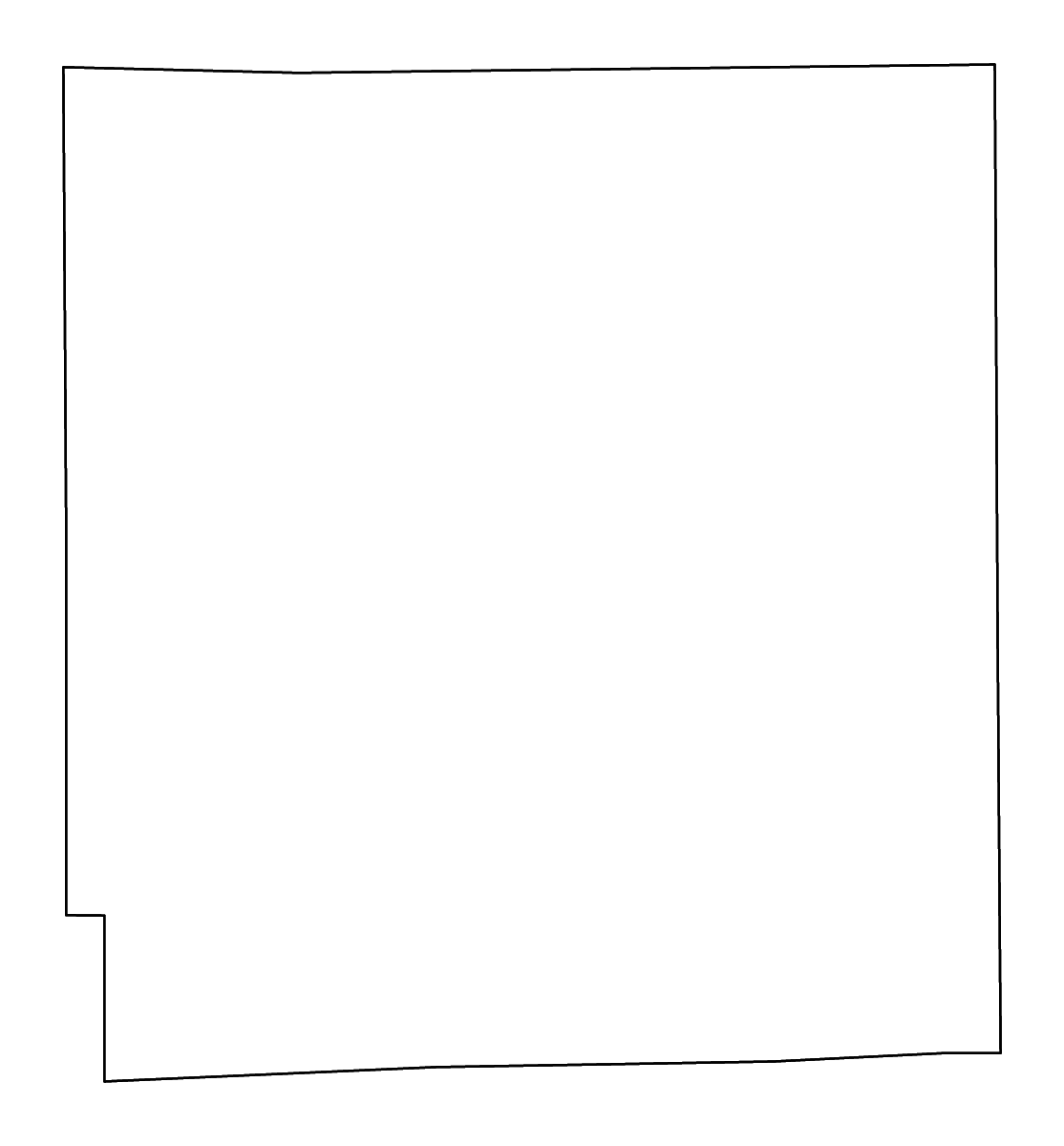 Mapa de contorno de Hillsdale, Michigan con ríos.