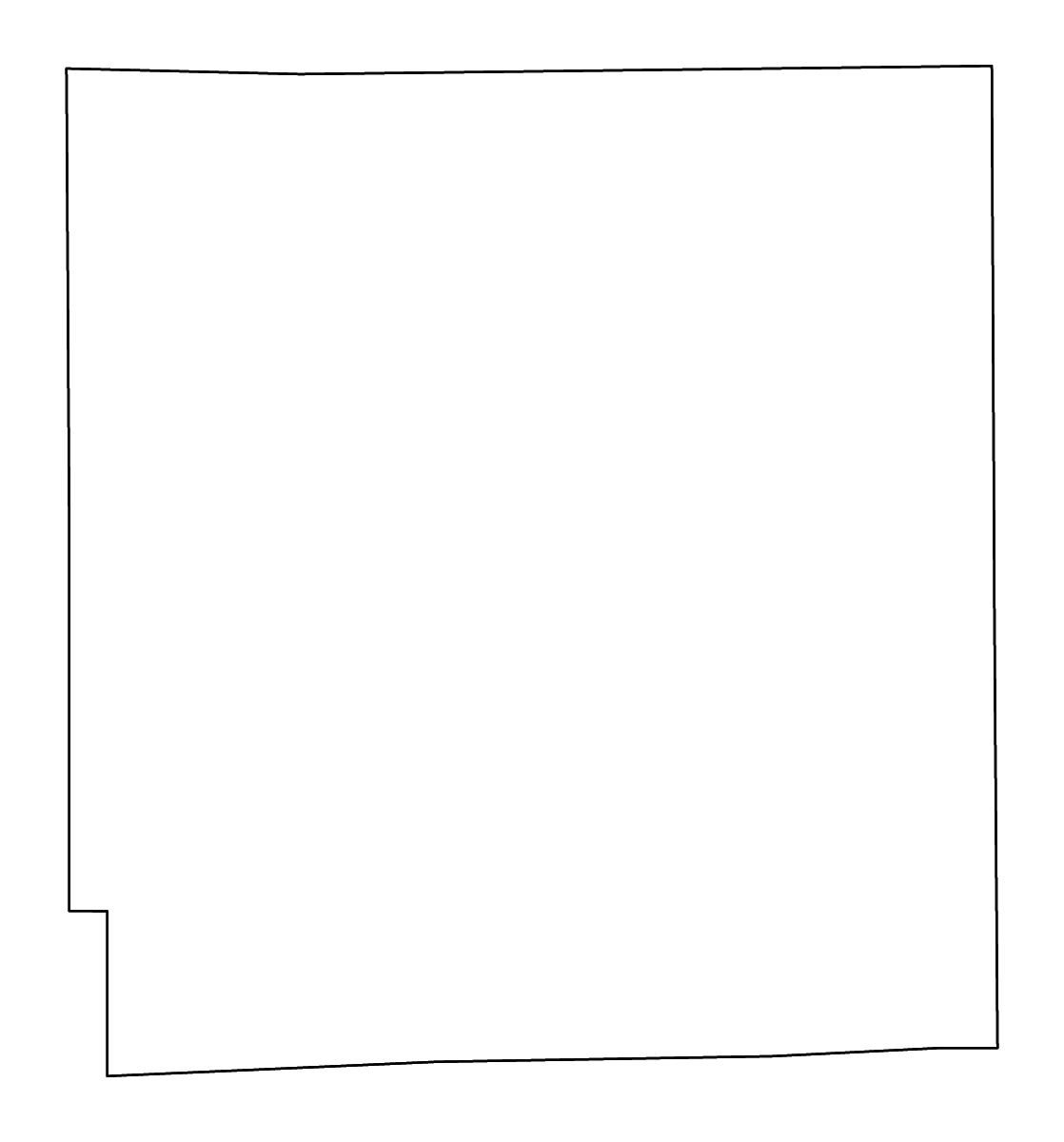 Mapa de contorno de Hillsdale, Michigan con ríos.