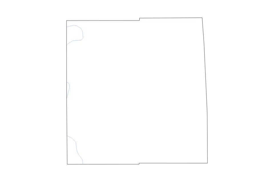Carte de Ingham, Michigan de type contour et rivières pour Amérique du Nord, montrant contour et rivières avec des limites nettes.