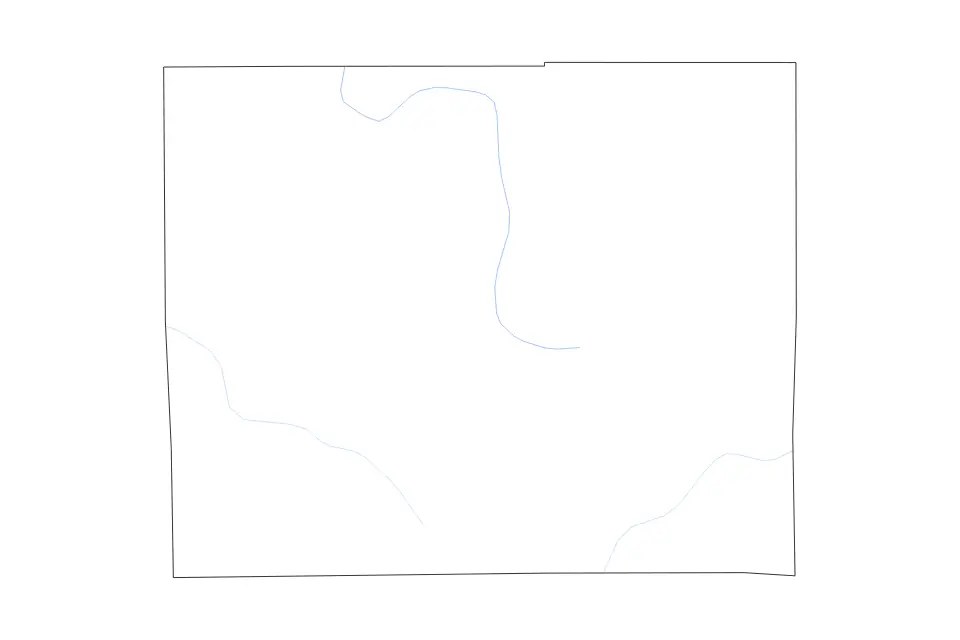 Outline map of Jackson County, Michigan with subdivision borders and rivers.