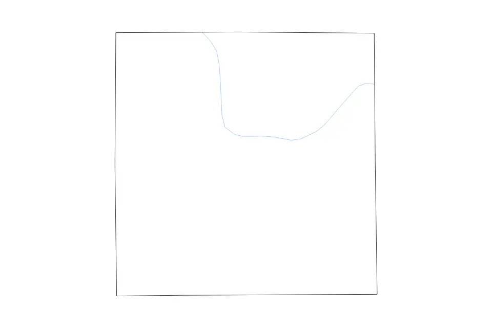 Outline map of Kalamazoo County, Michigan with subdivision borders and rivers.