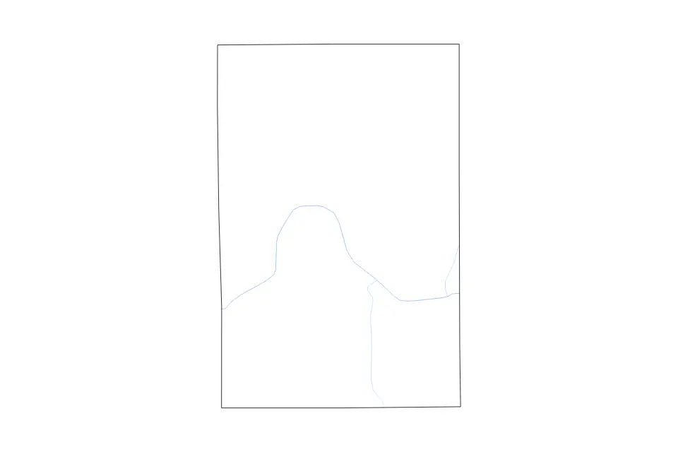 Outline map of Kent County, Michigan with subdivision borders and rivers.