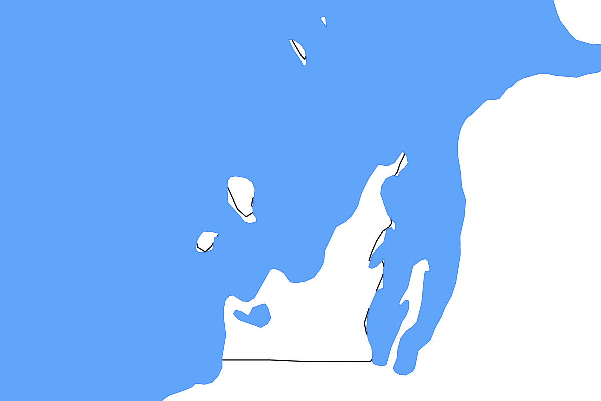 Mapa de contorno de Leelanau, Michigan con lagos.
