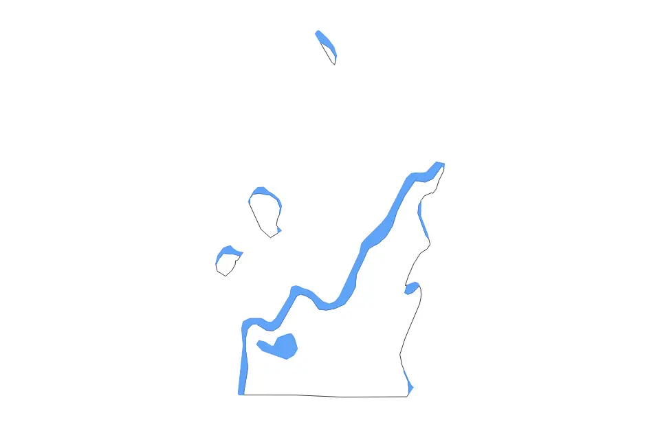 Outline map of Leelanau County, Michigan with subdivision borders and major lakes.