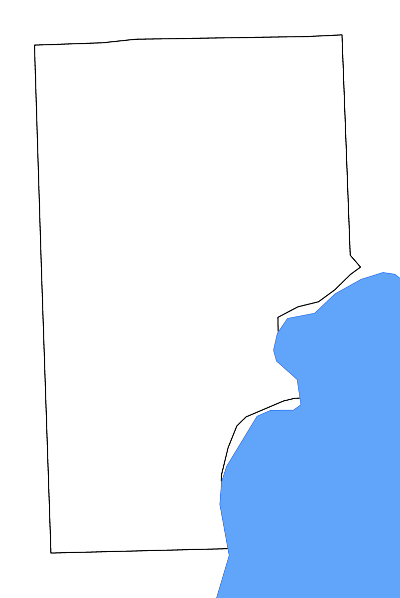 Mapa de contorno de Macomb, Michigan con lagos.