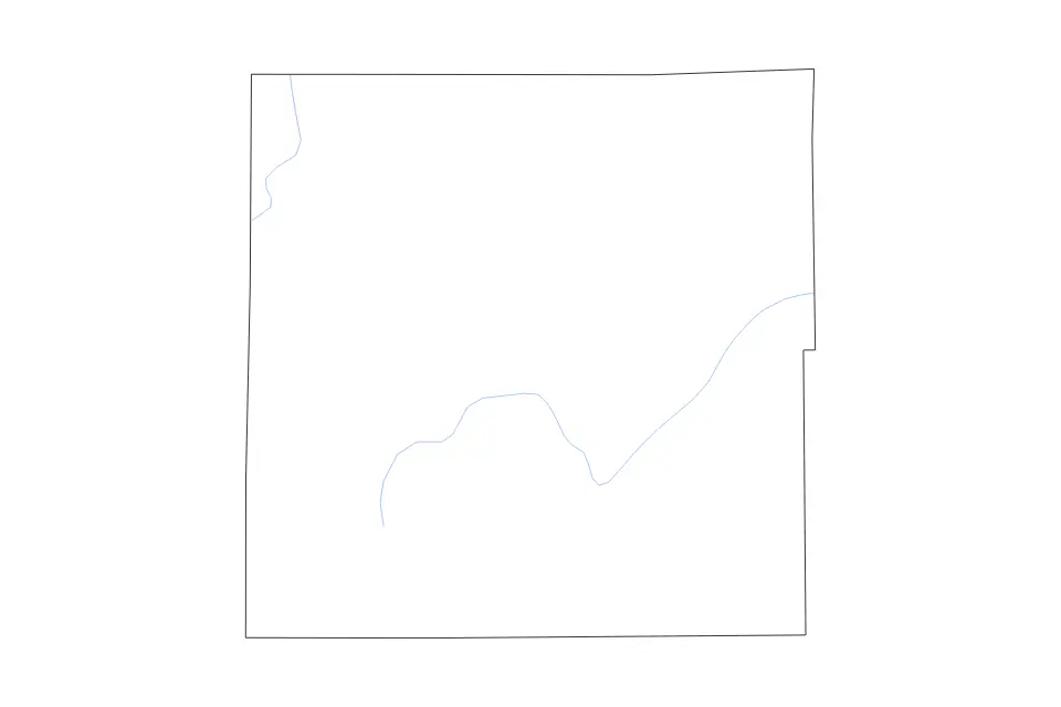Mapa de Montmorency, Michigan de tipo contorno y ríos para América del Norte, con contorno y ríos con límites limpios.