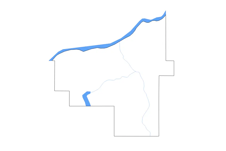 Carte de Ontonagon, Michigan de type contour, lacs et rivières pour Amérique du Nord, montrant contour, lacs et rivières avec des éléments hydrographiques comme Lake Superior et Lake Gogebic.