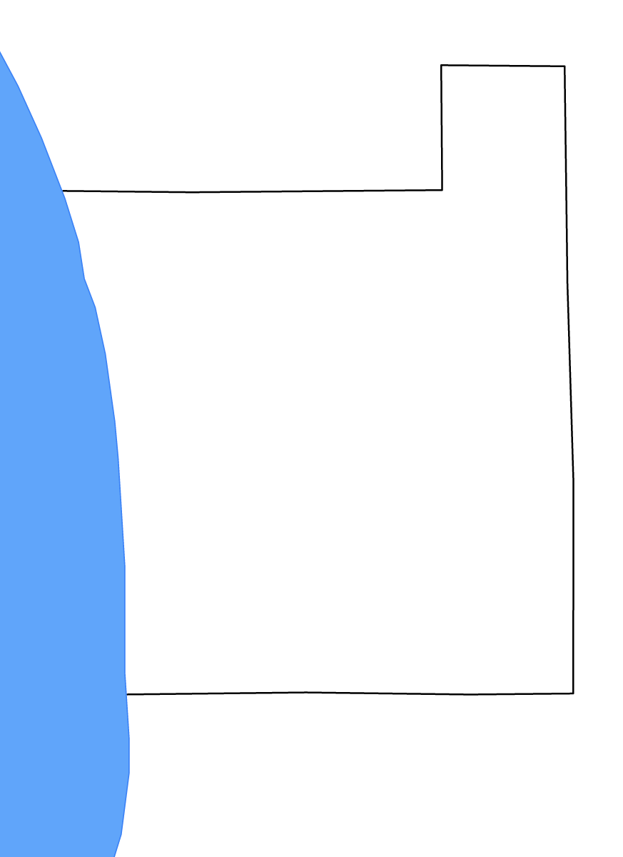 Mapa de contorno de Ottawa, Michigan con lagos y ríos.