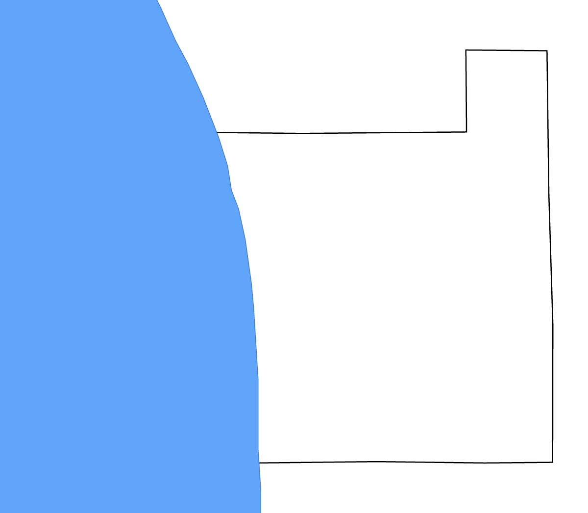 Outline map of Ottawa County, Michigan with lakes and rivers.