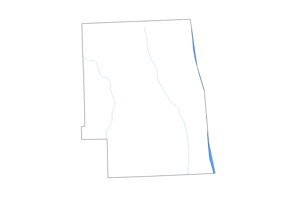 Mapa de Sanilac, Michigan de tipo contorno, lagos y ríos para América del Norte, con contorno, lagos y ríos con elementos de agua como Lake Huron.