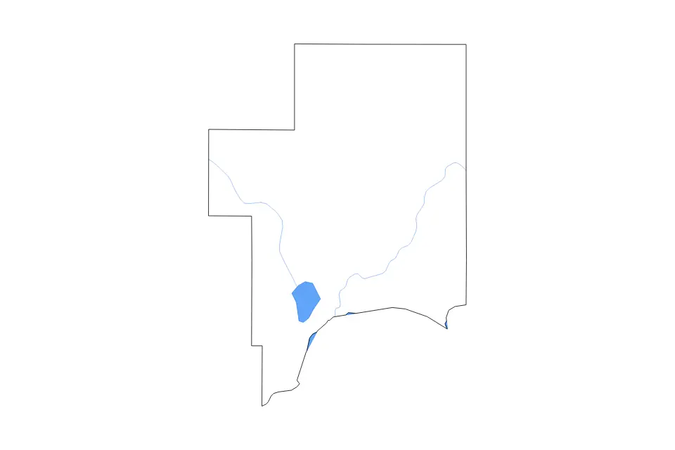 Mapa de Schoolcraft, Michigan de tipo contorno, lagos y ríos para América del Norte, con contorno, lagos y ríos con elementos de agua como Indian Lake y Lake Michigan.