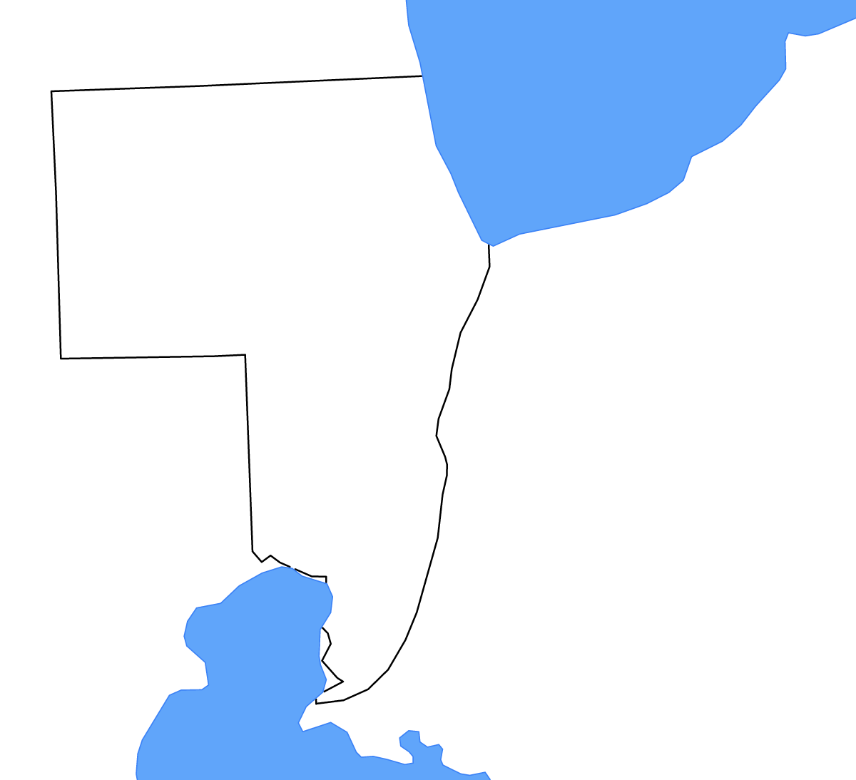 Carte de contour de St. Clair, Michigan avec lacs et rivières.