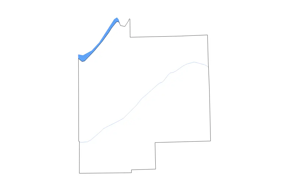 Mapa de Tuscola, Michigan de tipo contorno, lagos y ríos para América del Norte, con contorno, lagos y ríos con elementos de agua como Lake Huron.