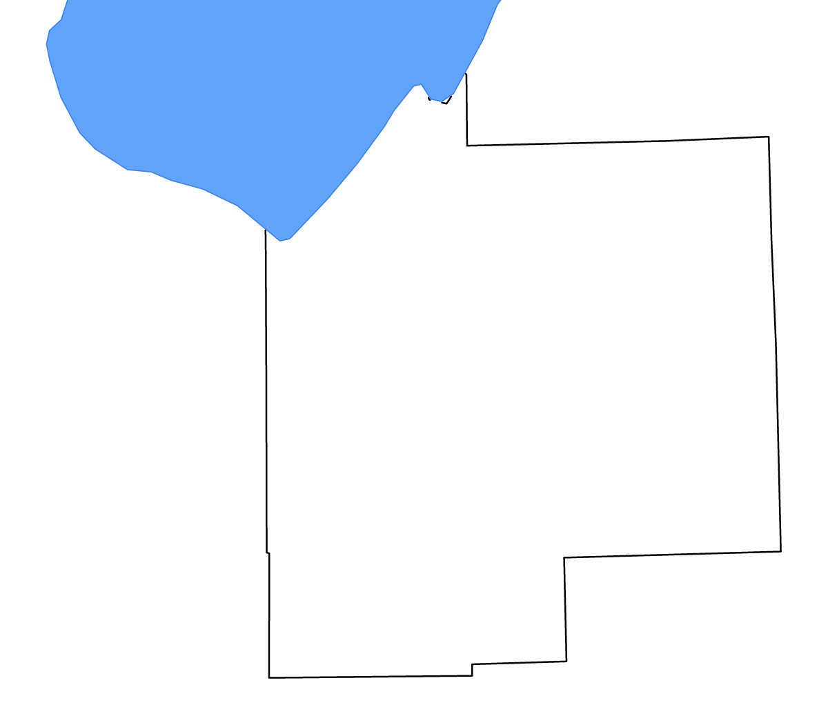Mapa de contorno de Tuscola, Michigan con lagos y ríos.