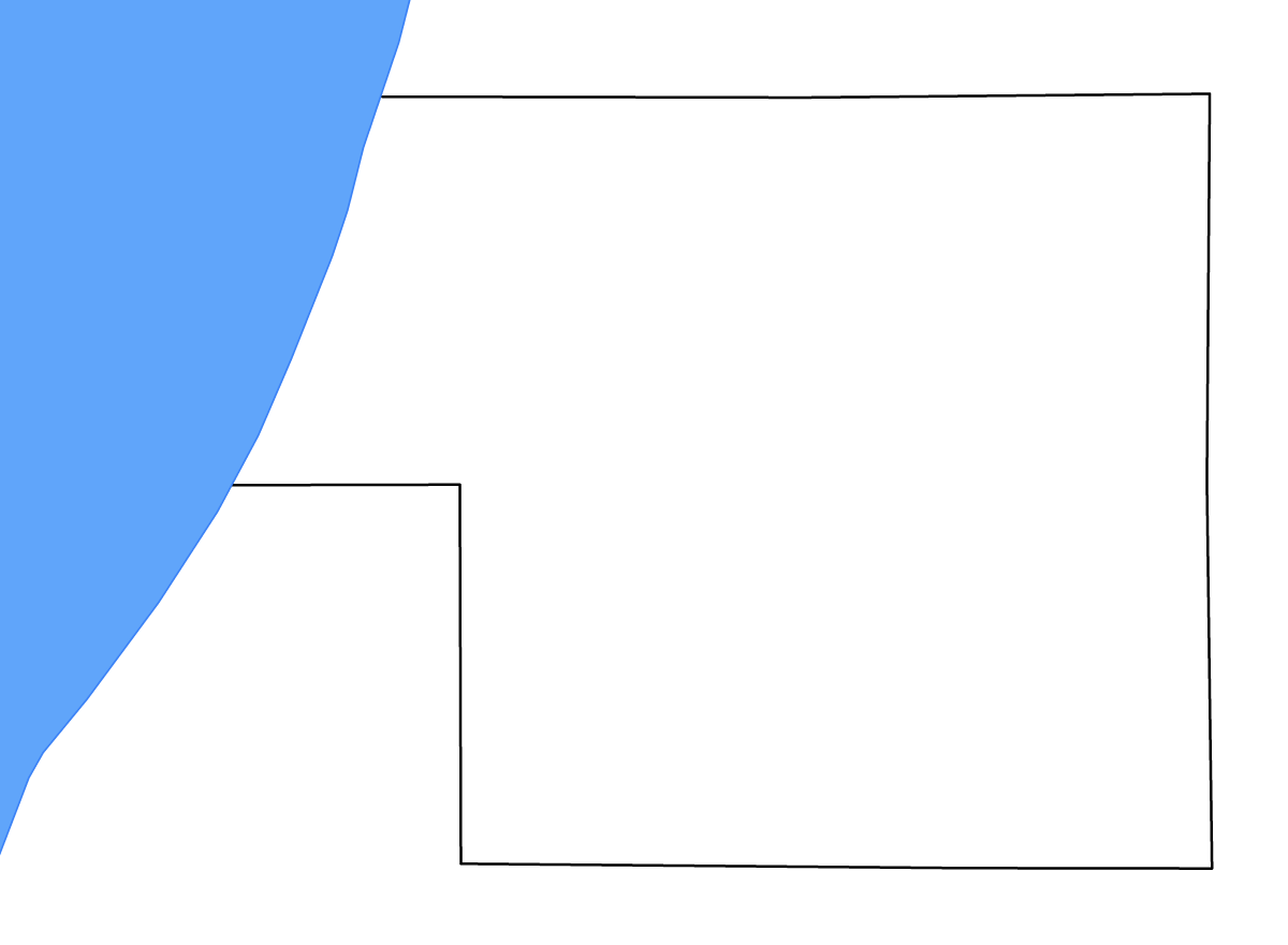 Mapa de contorno de Van Buren, Michigan con lagos.
