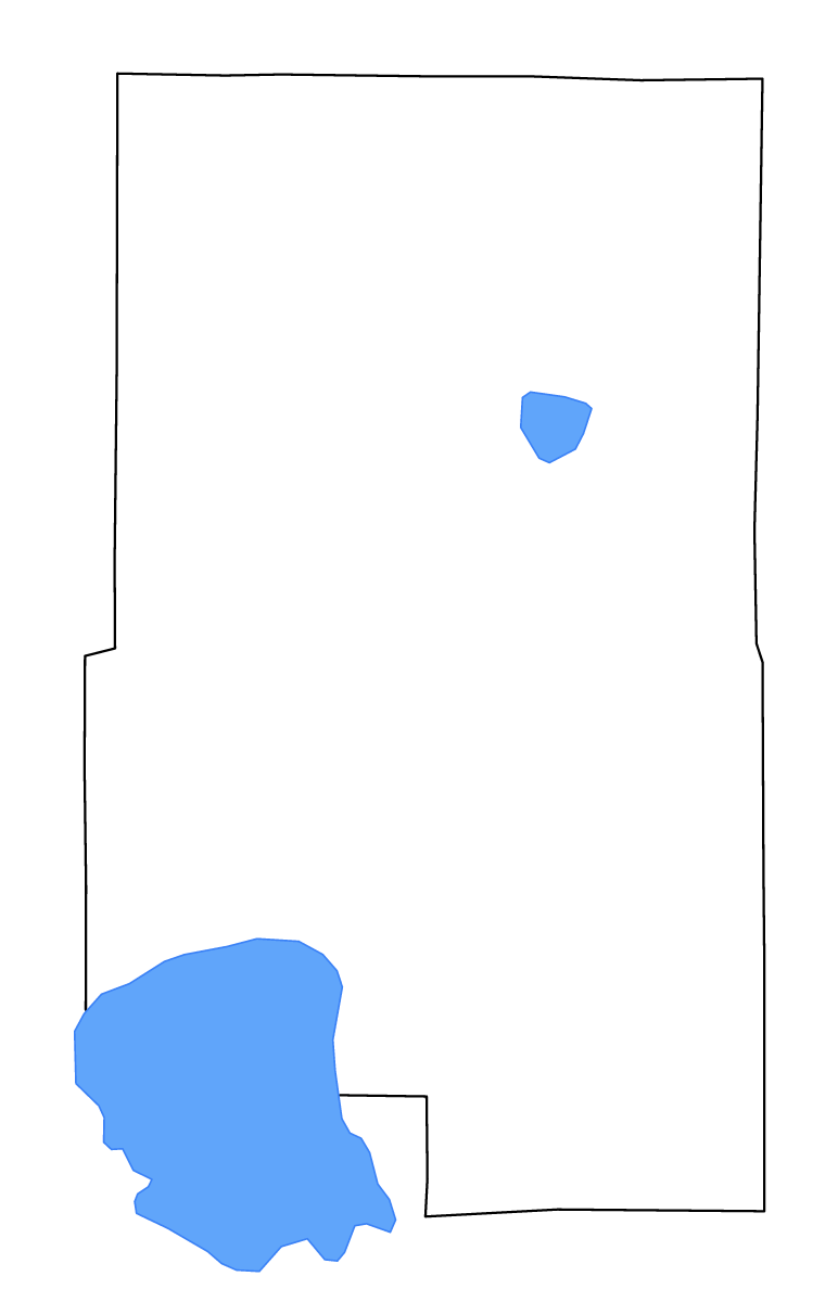 Mapa de contorno de Aitkin, Minnesota con lagos y ríos.