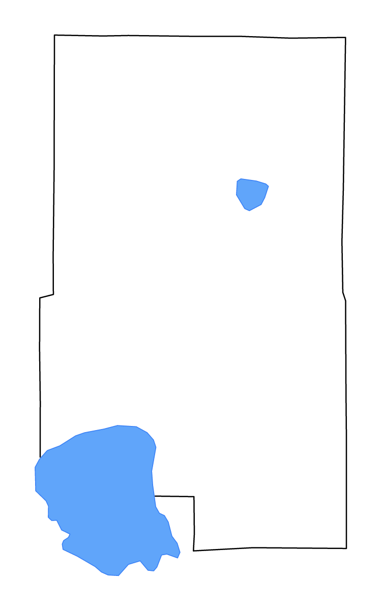 Mapa de contorno de Aitkin, Minnesota con lagos y ríos.