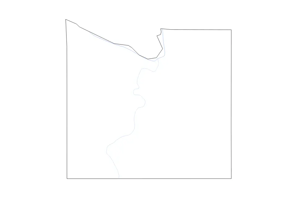 Carte de Blue Earth, Minnesota de type contour et rivières pour Amérique du Nord, montrant contour et rivières avec des limites nettes.