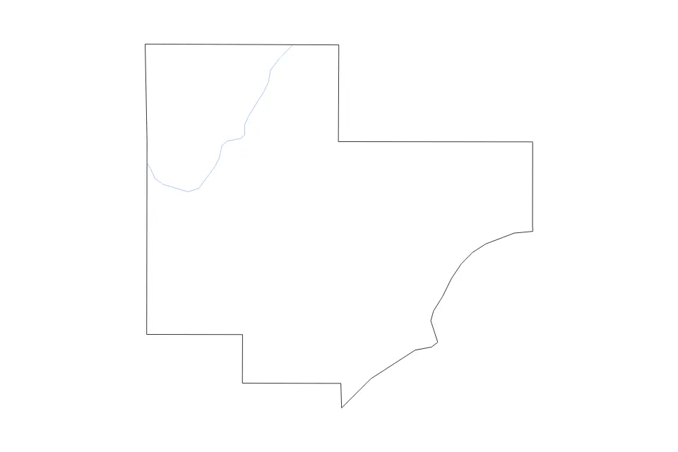 Outline map of Carver County, Minnesota with subdivision borders and rivers.