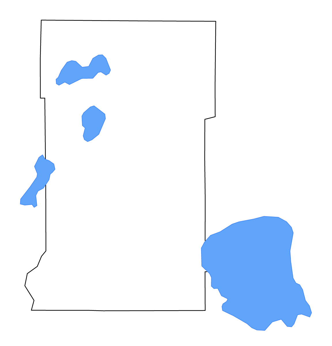 Mapa de contorno de Crow Wing, Minnesota con lagos y ríos.