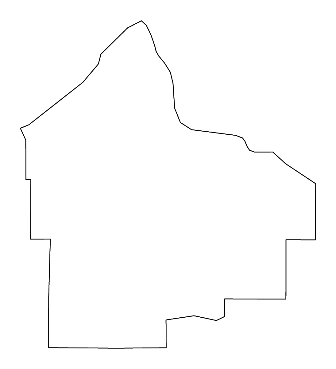 Mapa de contorno de Dakota, Minnesota con ríos.