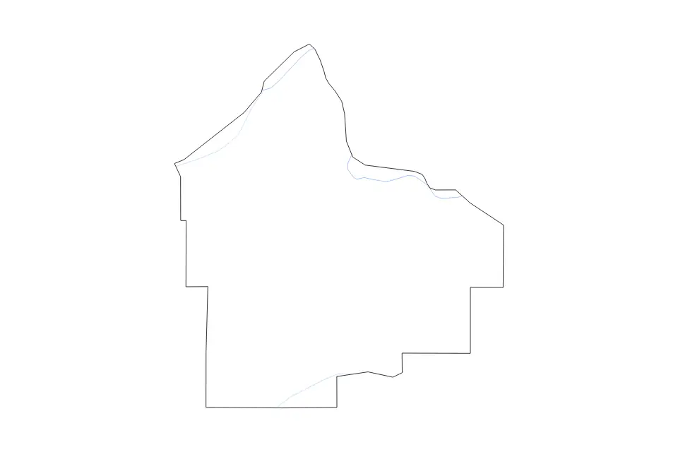 Outline map of Dakota County, Minnesota with subdivision borders and rivers.