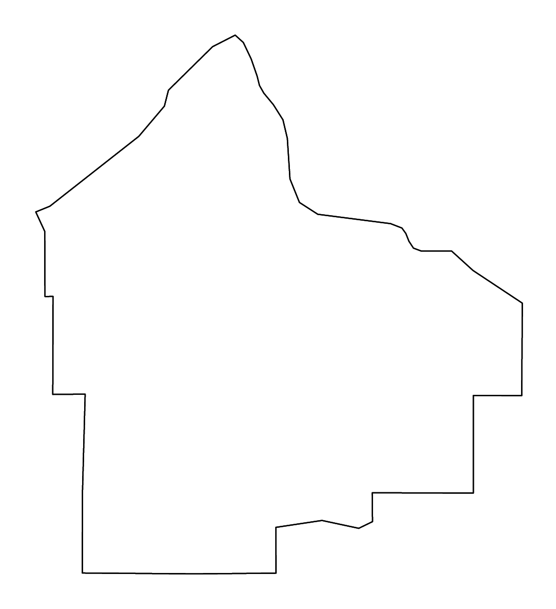 Mapa de contorno de Dakota, Minnesota con ríos.