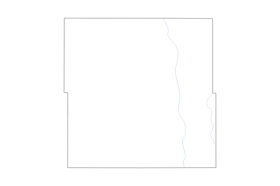 Outline map of Grant County, Minnesota with subdivision borders and rivers.