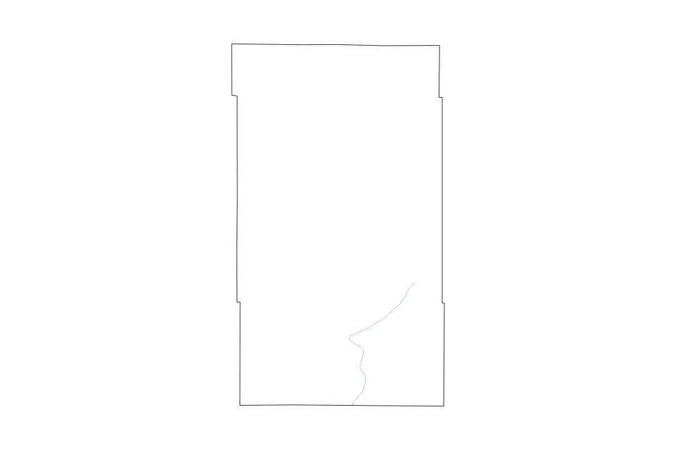 Carte de Hubbard, Minnesota de type contour et rivières pour Amérique du Nord, montrant contour et rivières avec des limites nettes.