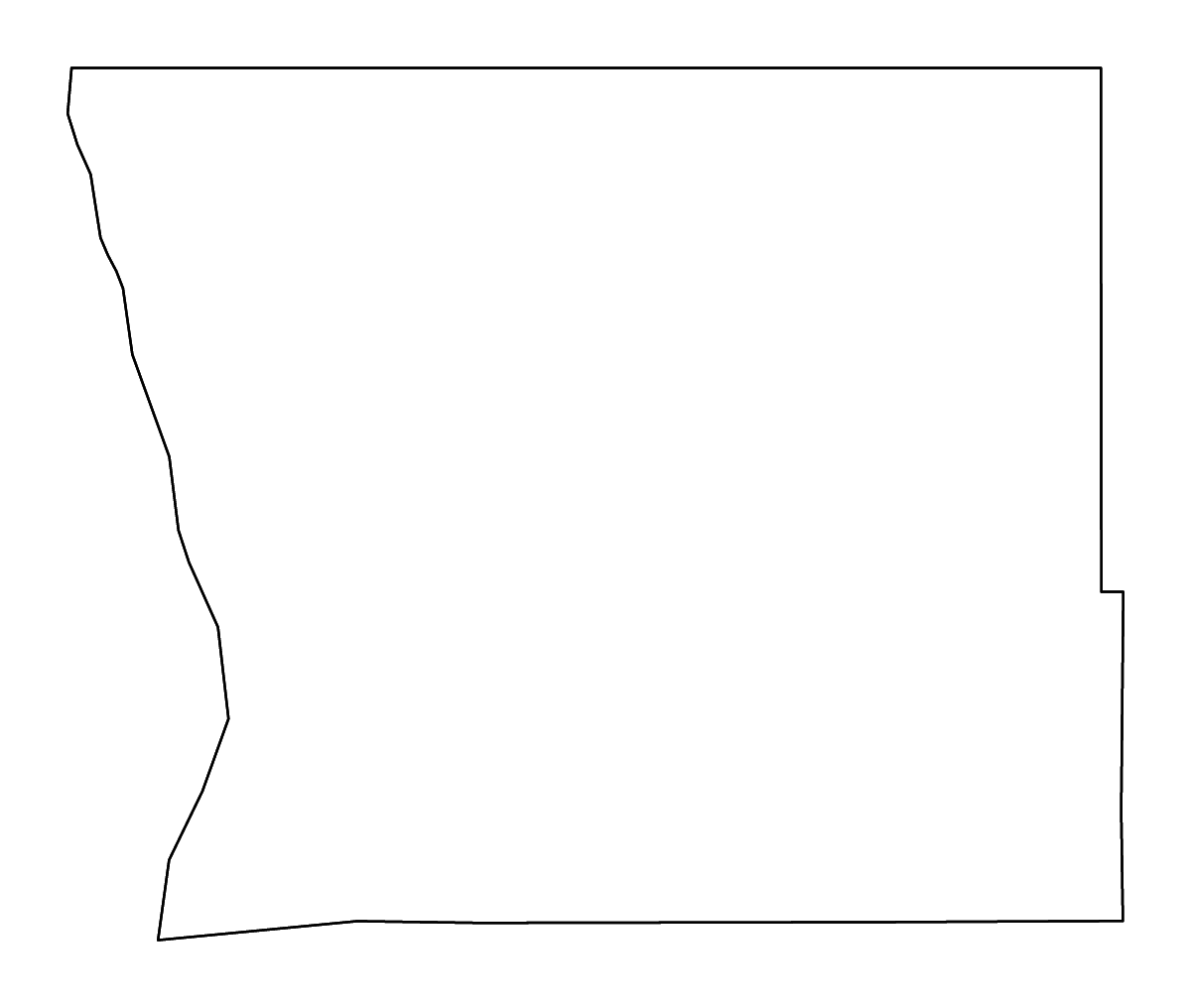 Mapa de contorno de Kittson, Minnesota con ríos.