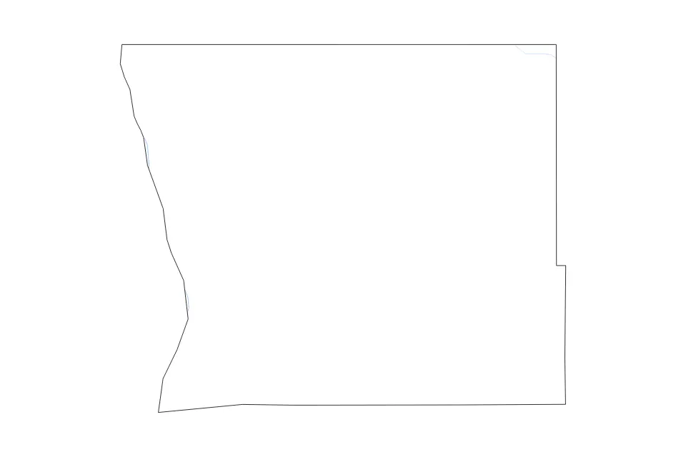 Mapa de Kittson, Minnesota de tipo contorno y ríos para América del Norte, con contorno y ríos con límites limpios.