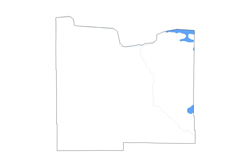 Carte de Koochiching, Minnesota de type contour, lacs et rivières pour Amérique du Nord, montrant contour, lacs et rivières avec des éléments hydrographiques comme Nett Lake, Kabetogama Lake et Rainy Lake.