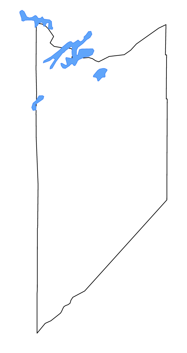 Mapa de contorno de Lake, Minnesota con lagos y ríos.