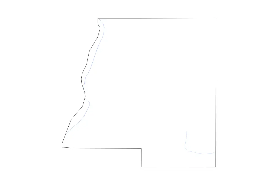 Mapa de Le Sueur, Minnesota de tipo contorno y ríos para América del Norte, con contorno y ríos con límites limpios.