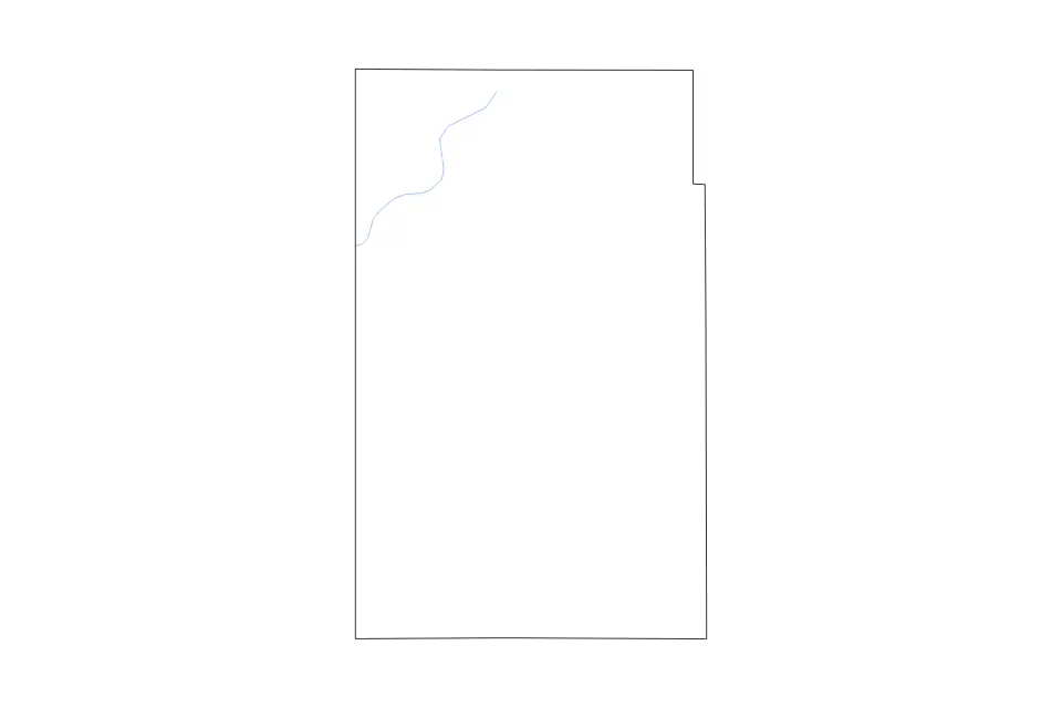 Outline map of Lincoln County, Minnesota with subdivision borders and rivers.