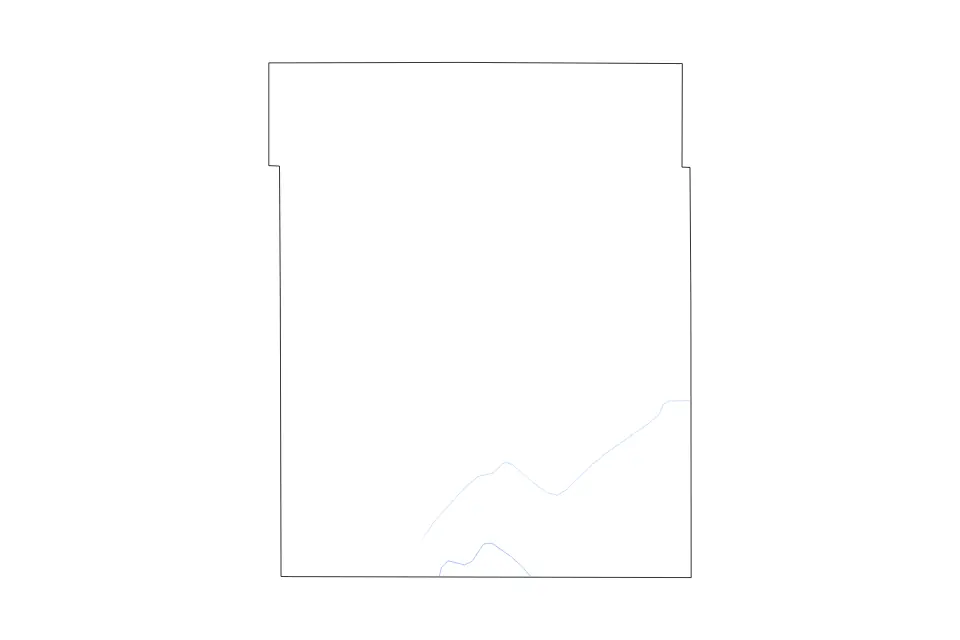 Outline map of Lyon County, Minnesota with subdivision borders and rivers.